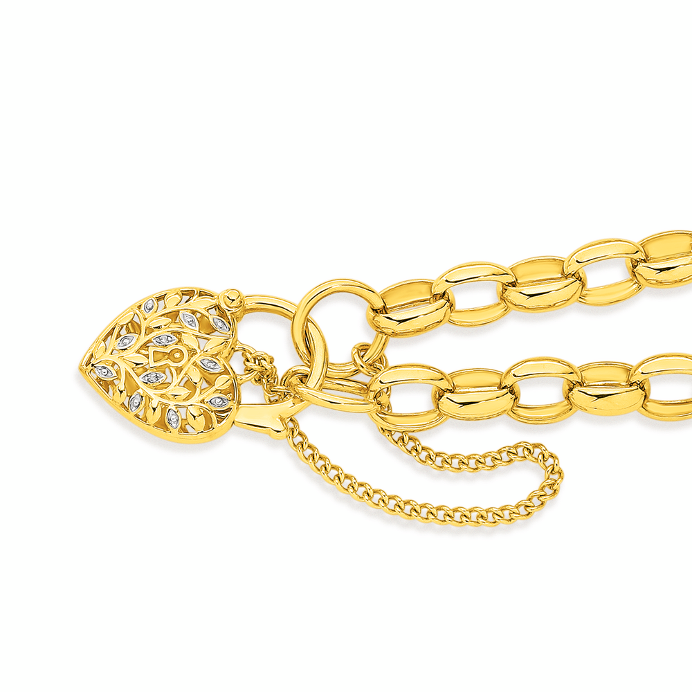 9ct Gold Two Tone 19cm Solid Belcher 