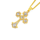 9ct Gold Two Tone 21mm Filigree Ends Cross Pendant