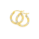 9ct Gold Two Tone 2x10mm Diamond-cut Hoop Earrings