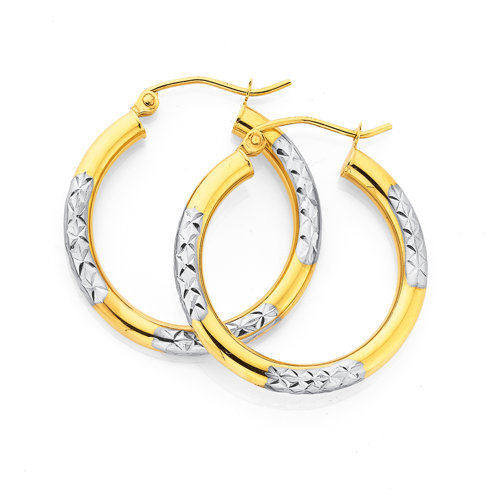 prouds jewellers gold hoop earrings