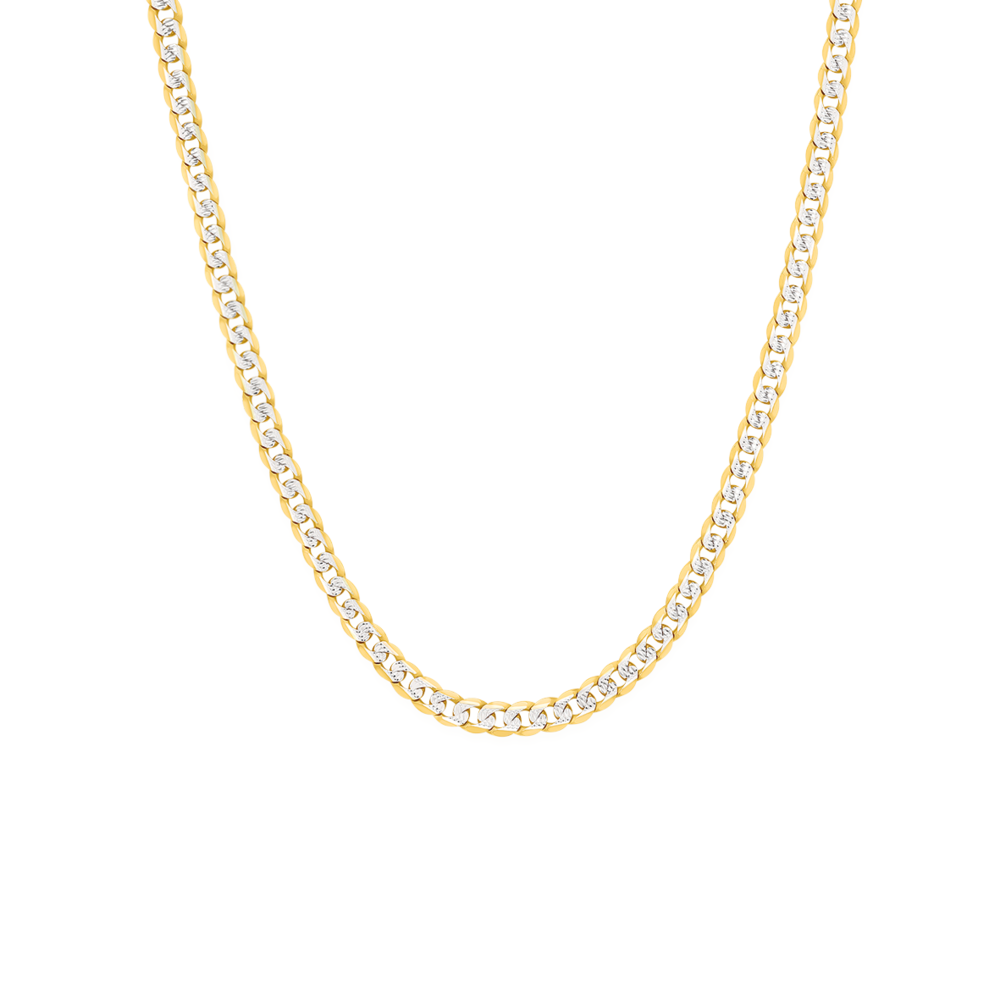 9ct Gold Tri Tone Medium 7 Lucky Rings On 45cm 9ct Gold Chain Prouds