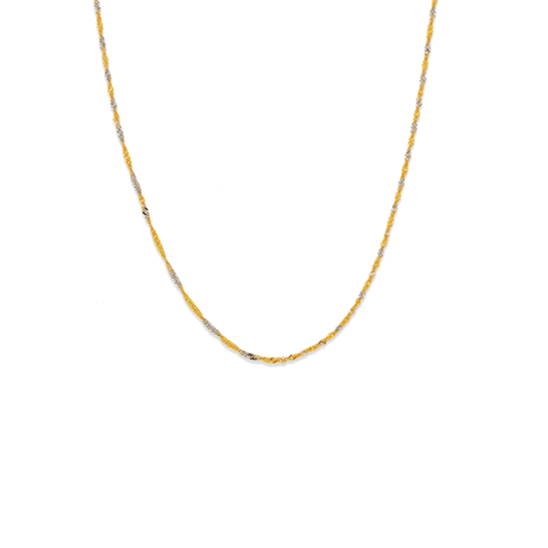 9ct Gold Two Tone 45cm Solid Singapore Chain