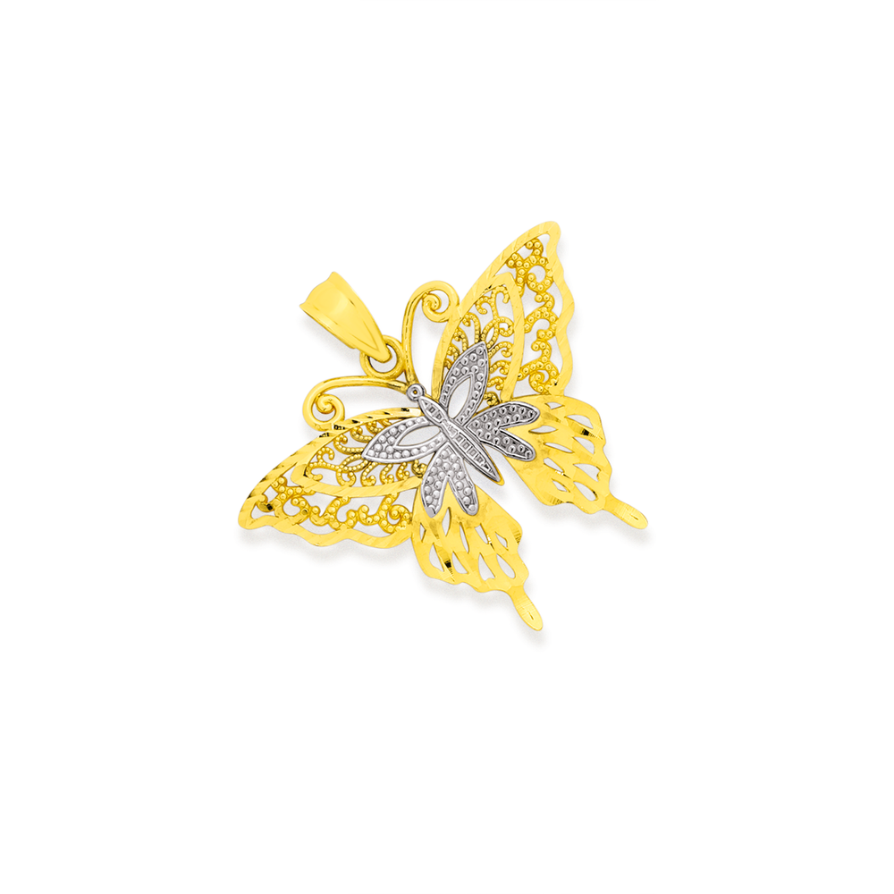 14k best sale butterfly pendant