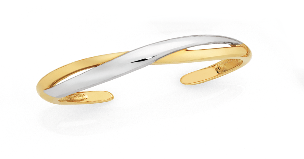 9ct Gold Two Tone Crossover Toe Ring Prouds