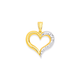9ct Gold Two Tone Diamond-cut Open Heart Pendant