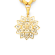 9ct Gold Two Tone Floral Mandala Enhancer Pendant