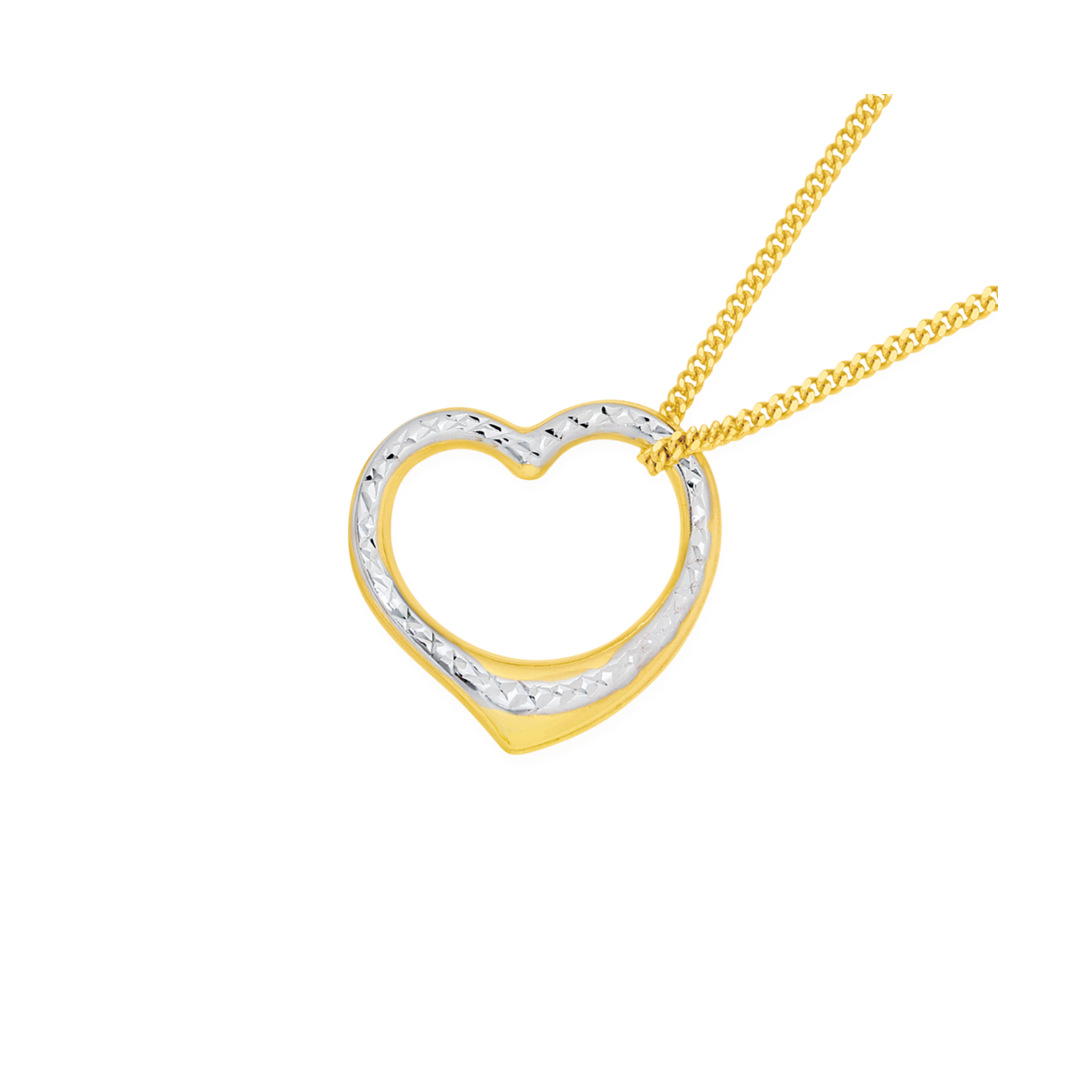 9ct gold floating heart pendant Clearance