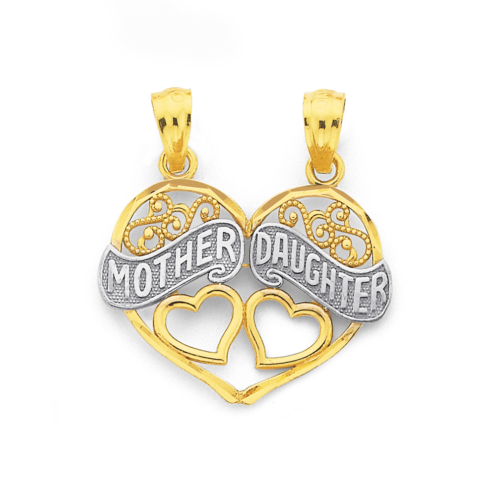 Gold Heart Set, Mother, Daughter, Friendship, Necklace, Shared, Gold Heart  Necklace, Shared Necklace, Friendship Necklace, Mothers Necklace