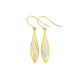 9ct Gold Two Tone Pointed Drop Earrings