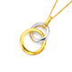 9ct Gold Two Tone Polished Double Circle Pendant