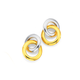 9ct Gold Two Tone Polished Double Circle Stud Earrings