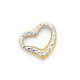 9ct Gold Two Tone Small Floating Heart Pendant