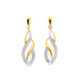 9ct Gold Two Tone Triple Flame Stud Drop Earrings