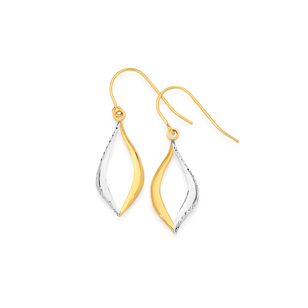 Diamond Accent Twist Drop Earrings | Jewelry by Johan - Jewelry by Johan