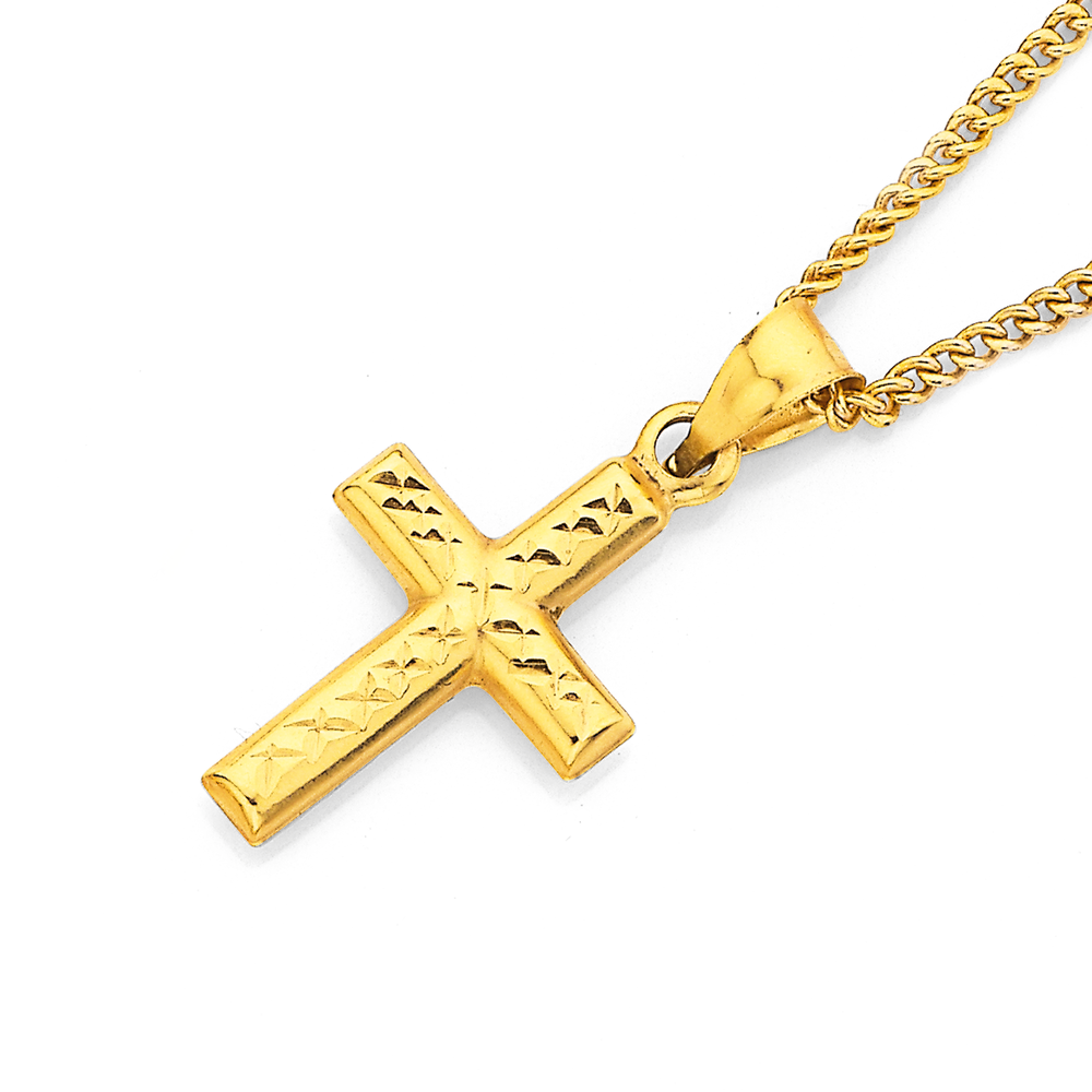 Mens gold diamond cross cheap necklace