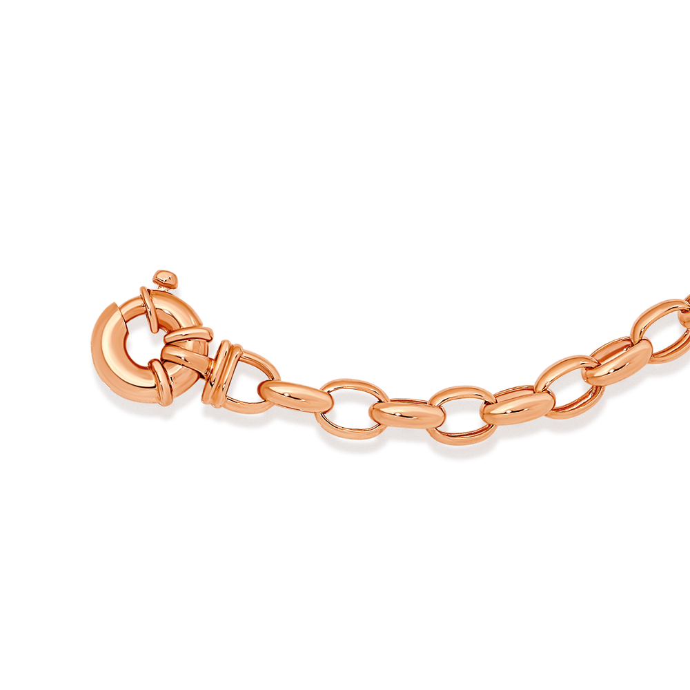 9ct Rose Gold 19cm Solid Belcher Bolt Ring Bracelet Prouds
