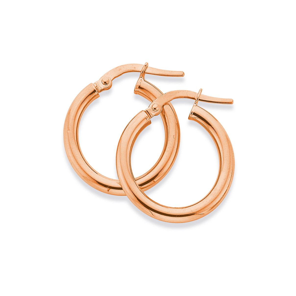 9ct Rose Gold 2.5x15mm Polished Hoop Earrings | Earrings | Prouds The ...