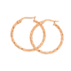 9ct Rose Gold 2x20mm Diamond-cut Hoop Earrings