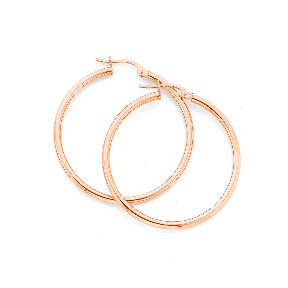 Medium rose sales gold hoop earrings