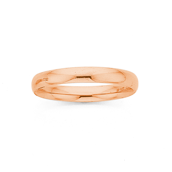 9ct Rose Gold 3mm Hollow Stacker Ring
