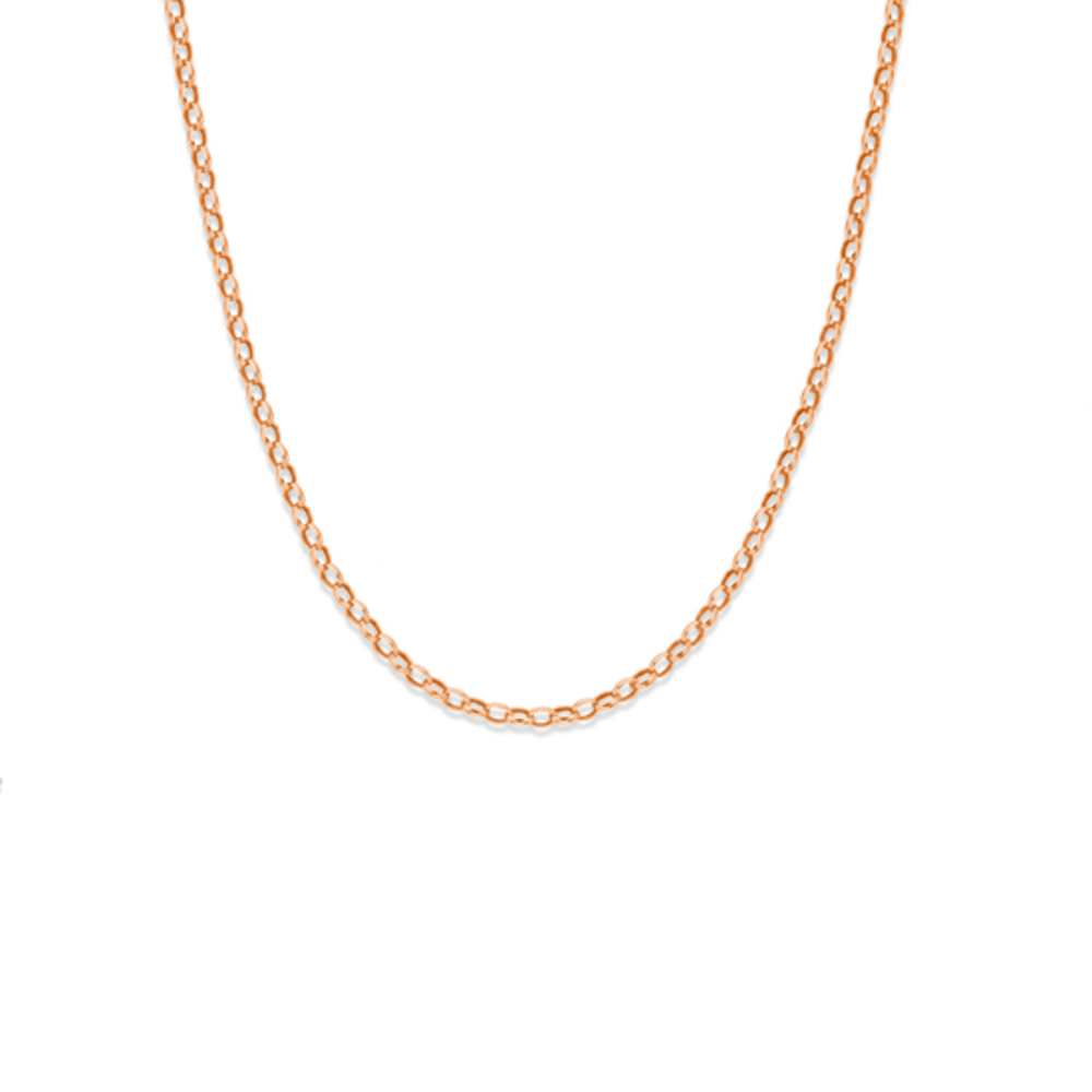 9ct Rose Gold 45cm Hollow Oval Belcher Chain Prouds