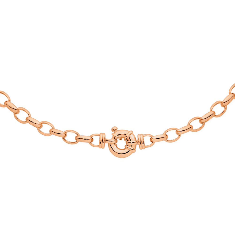 9ct Rose Gold 19cm Solid Belcher Bolt Ring Bracelet Prouds