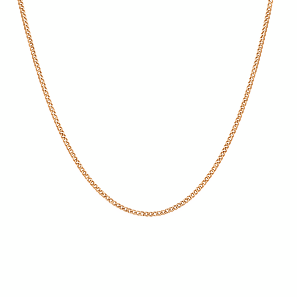 9ct Rose Gold 55cm Solid Curb Chain