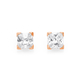9ct Rose gold 5mm Cubic Zirconia Square Stud Earrings