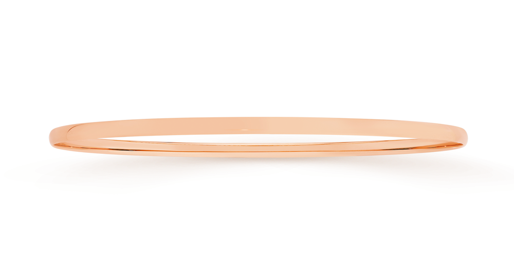 9ct Rose Gold 65mm Solid Half Round Bangle Prouds