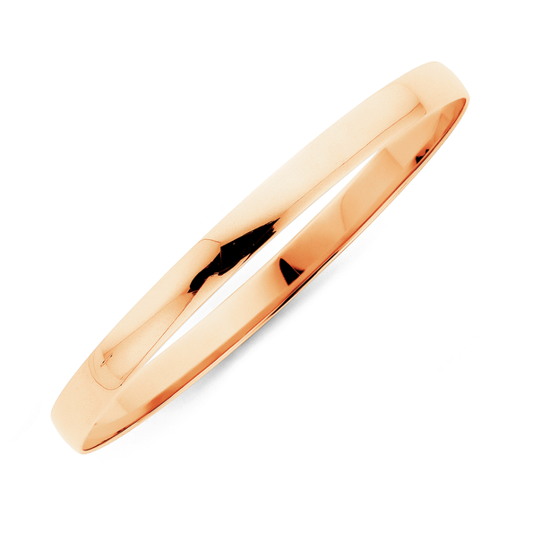 9ct Rose Gold 6x65mm Solid Bangle