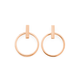 9ct Rose Gold Bar & Circle Stud Earrings