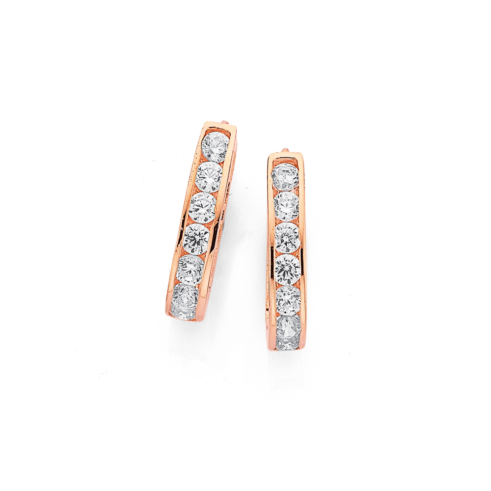 9ct Rose Gold Oval Wave Hoop Earrings Earrings Prouds The Jewellers