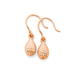 9ct Rose Gold Diamond-cut Pear Drop Earrings