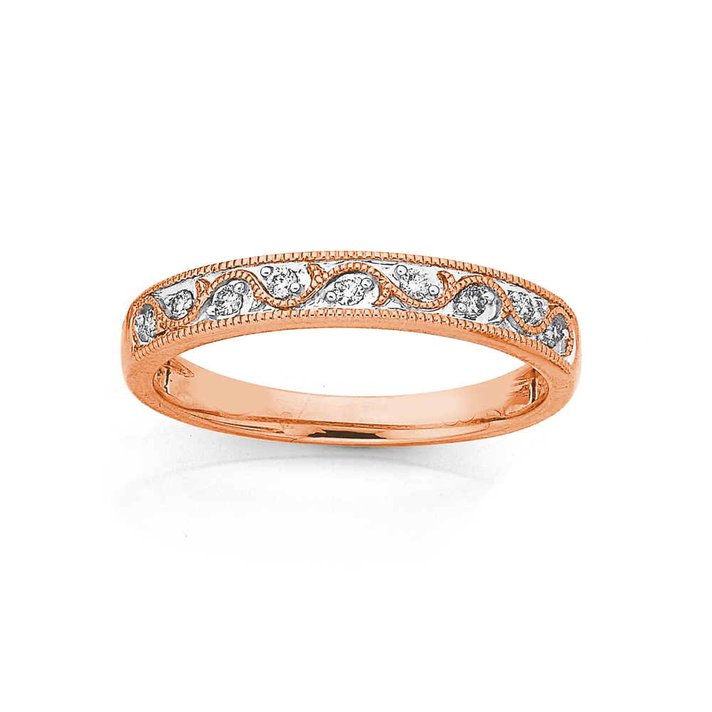 9ct Gold Diamond Wave Anniversary Band Prouds