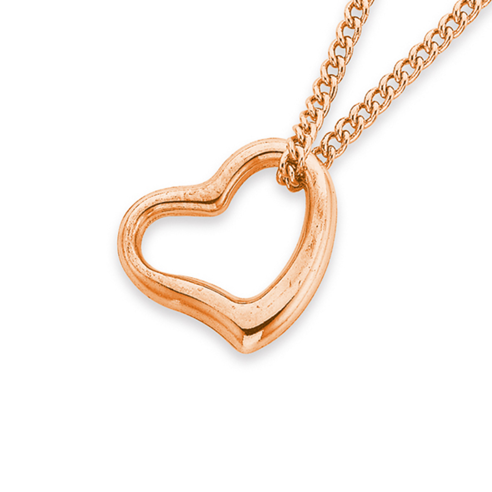 9ct Rose Gold Floating Heart Pendant