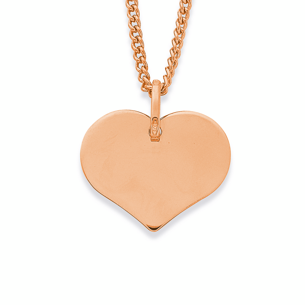 9ct Rose Gold Heart Disc Pendant 