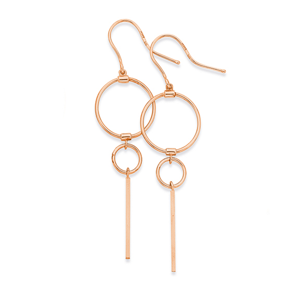 9ct Rose Gold Pendulum Drop Earrings