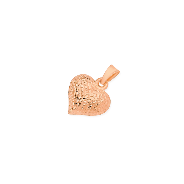 9ct Rose Gold Puff Heart Pendant