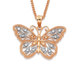 9ct Rose Gold Two Tone Butterfly Pendant
