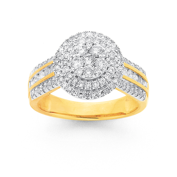 9ct Round Diamond Cluster Dress Ring TWD=1.00ct | Rings | Prouds The ...