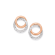 9ct Two Tone Double Circle Stud Earrings