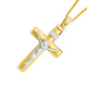 9ct Two Tone Gold 31mm Crucifix Pendant