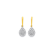 9ct Two Tone Gold Diamond Pear Cluster Stud Earrings