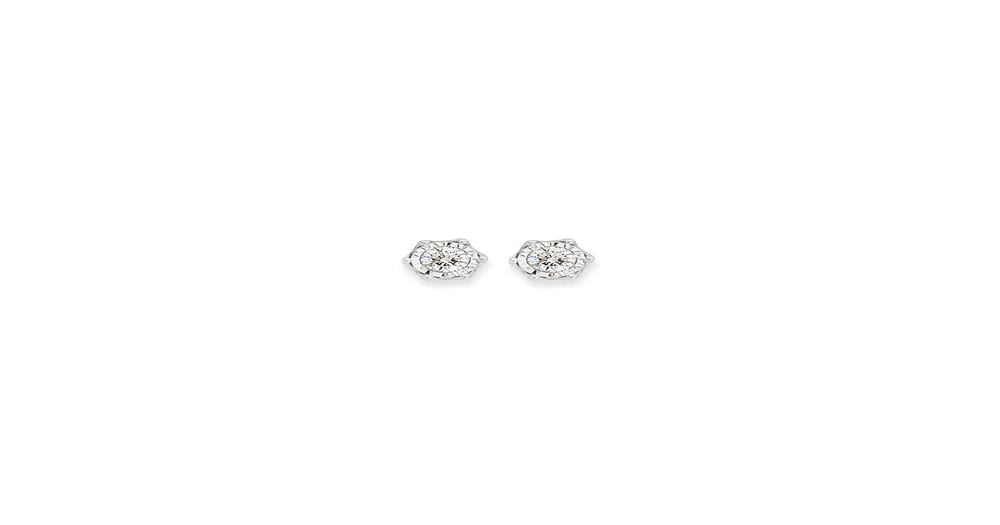 9ct Two Tone Gold Diamond Stud Earrings Prouds