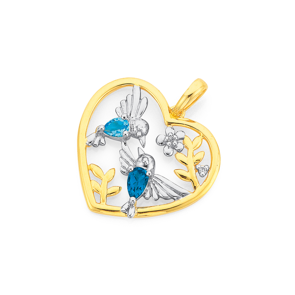 Two tone best sale diamond pendant