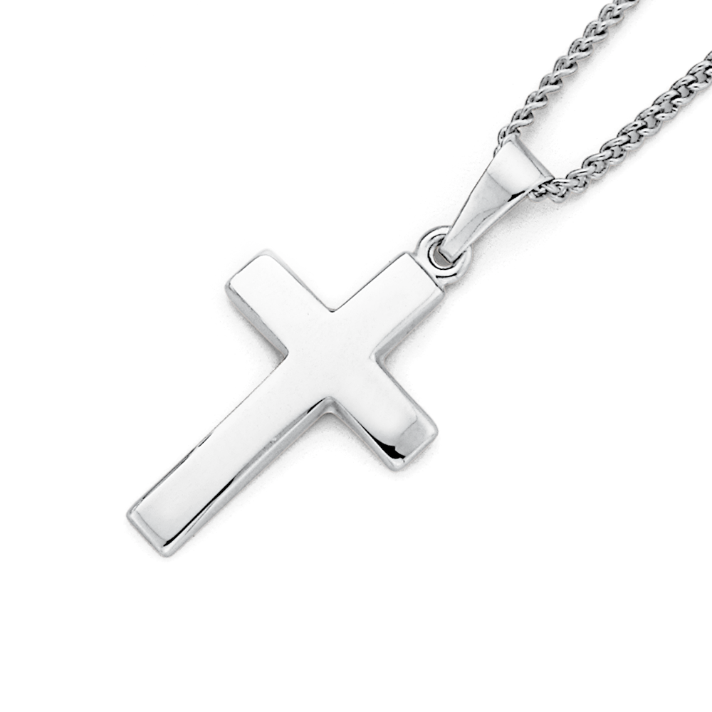 White Gold Cross Pendant With Diamonds