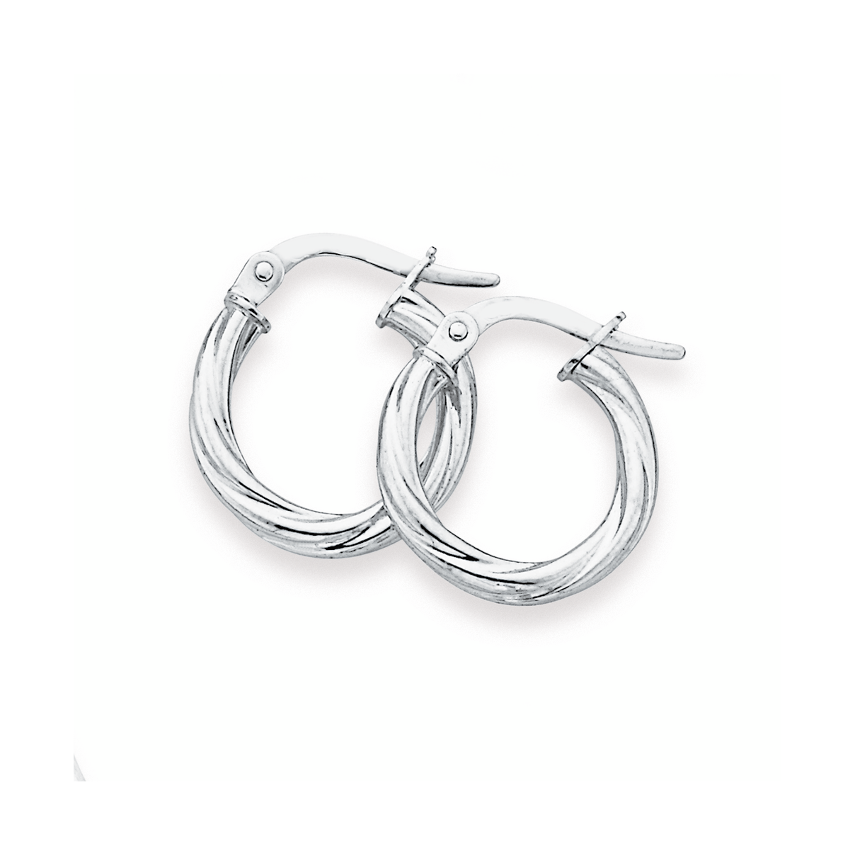 9ct White Gold 2x10mm Twist Hoop Earrings | Earrings | Prouds The Jewellers prouds hoop earrings silver