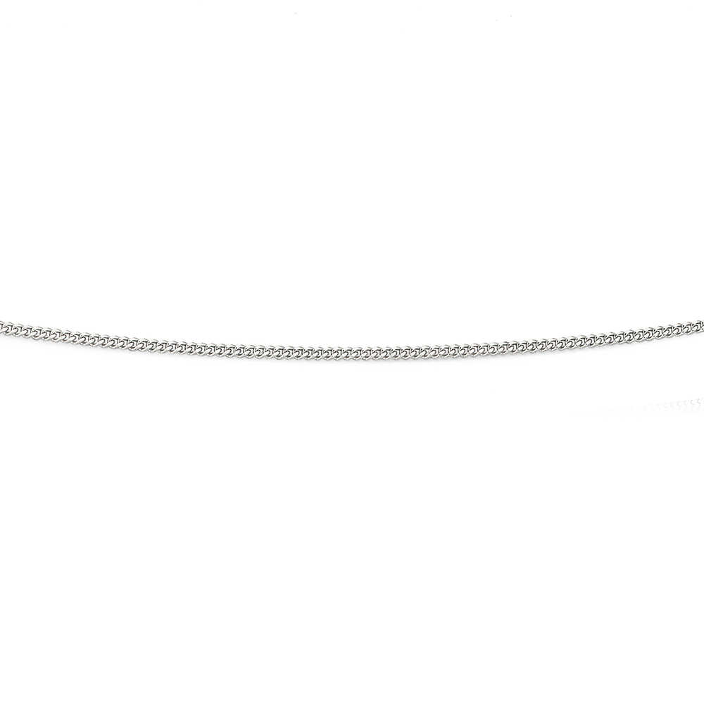 9ct White Gold 40cm Curb Chain