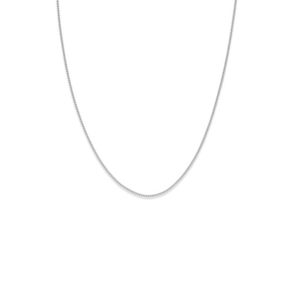 9ct White Gold 45cm Curb Chain