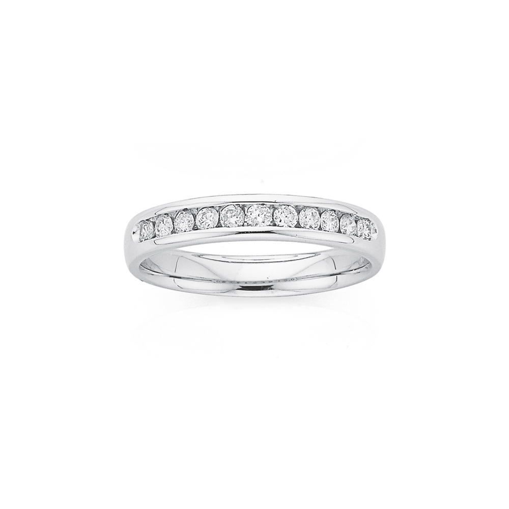 White gold channel clearance set eternity ring